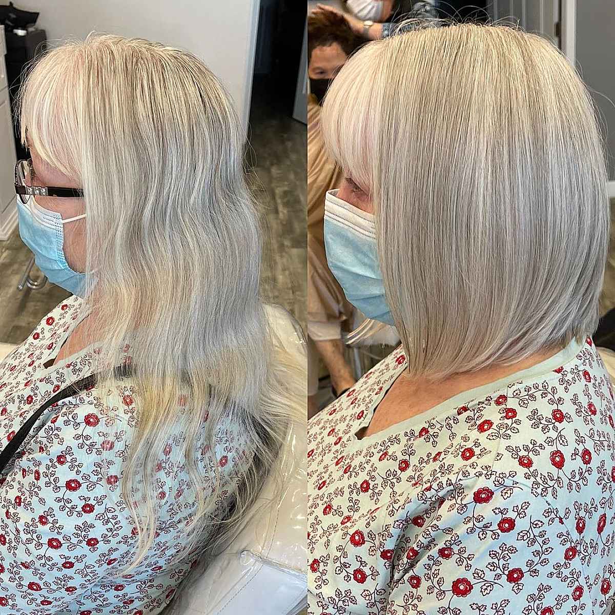 wash and wear silver bob with bangs for 60 year olds 1