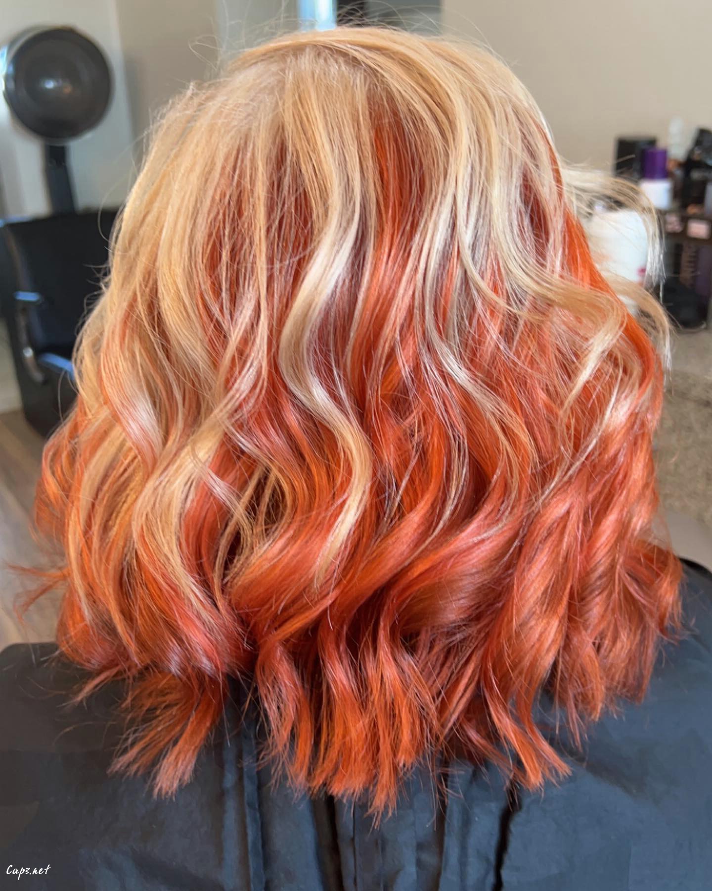 Blonde Hair Copper Highlights