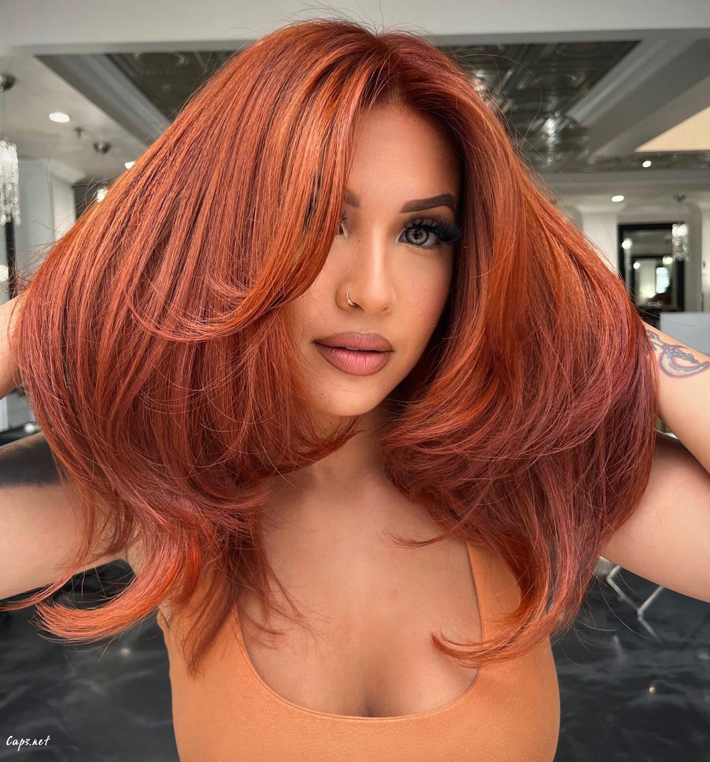 Bright Voluminous Copper Hair