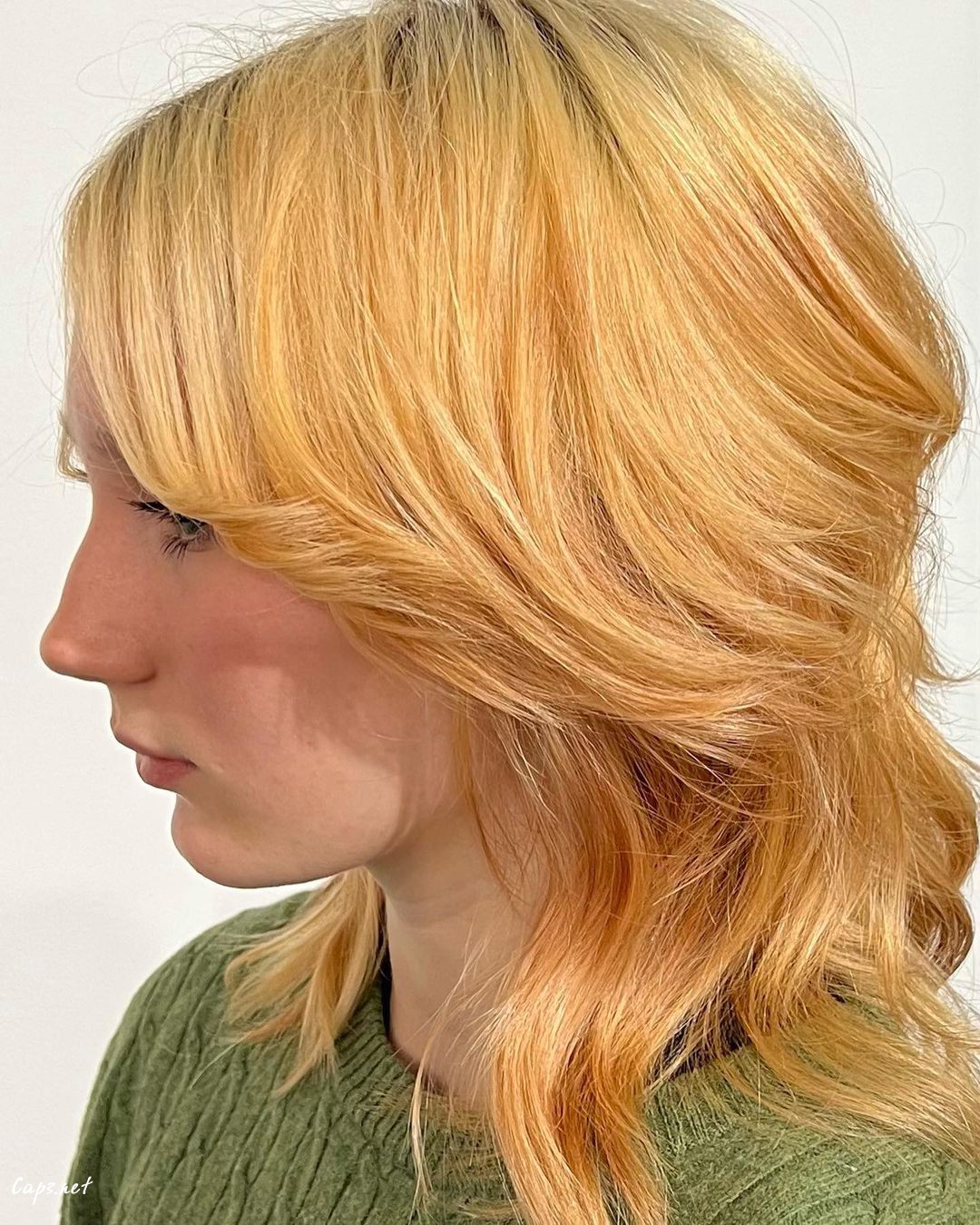 Bright Yellow Wolf Cut Look
