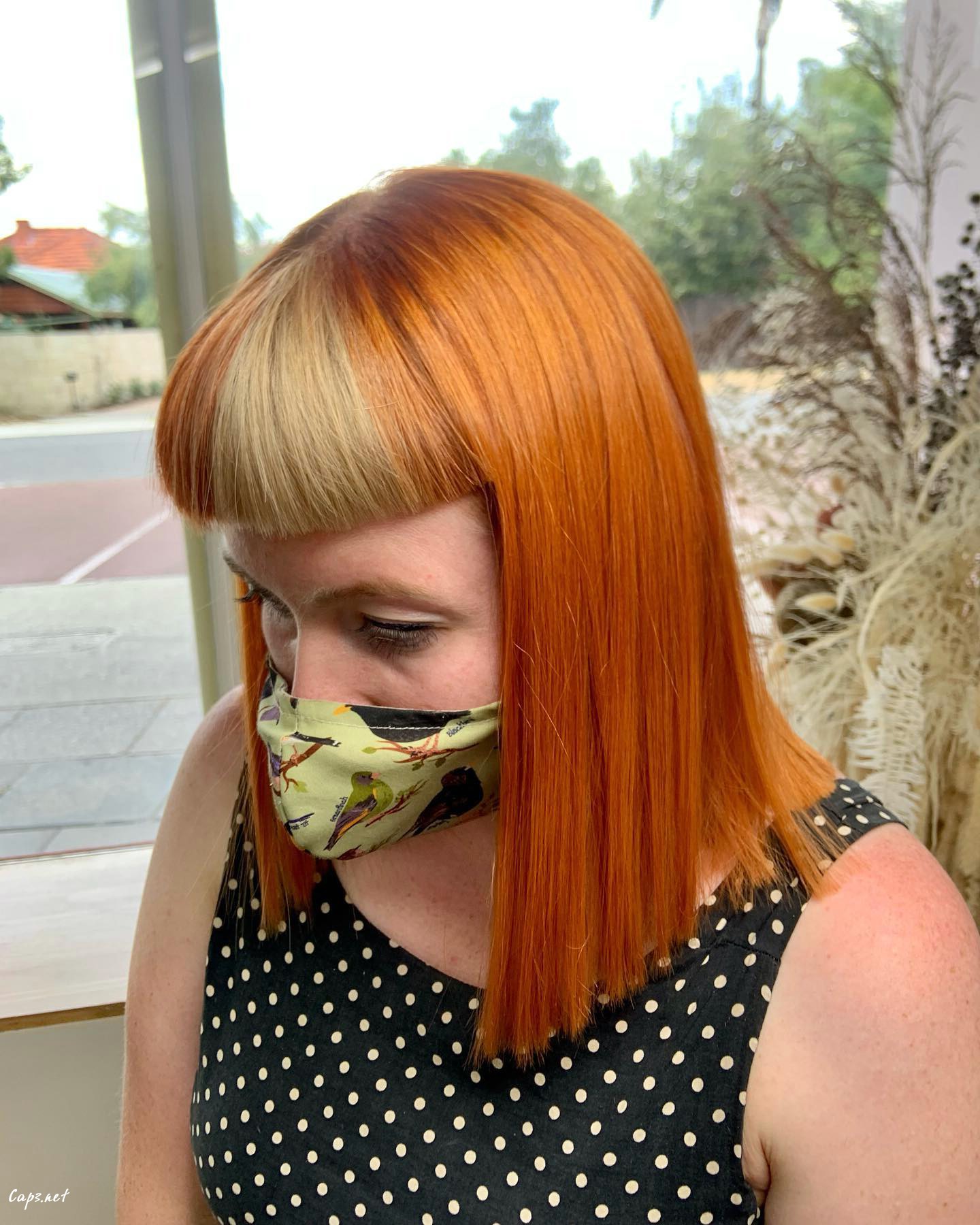 Copper Hair With Blonde Bangs