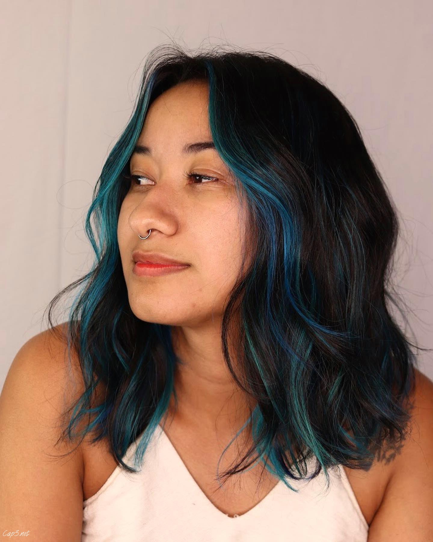 Hair With Blue Highlights
