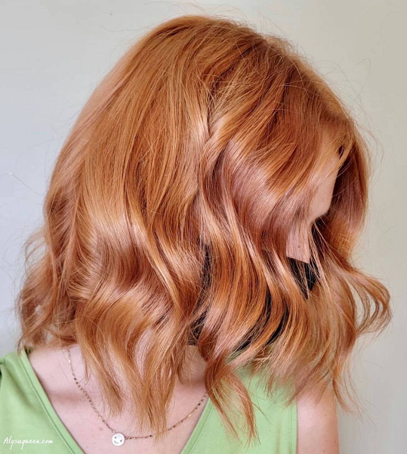 Light Orange Shoulder Length Hair