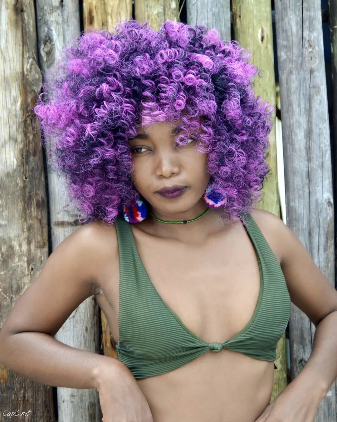 Lilac Afro Haircut