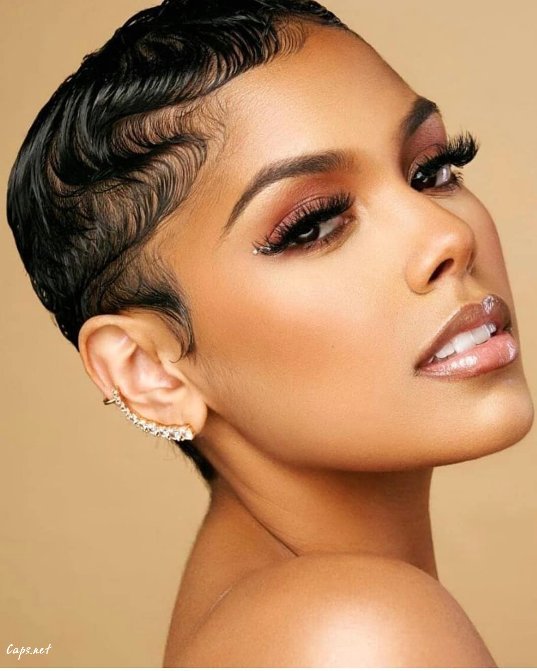 Short Retro Finger Waves With Babyhairs