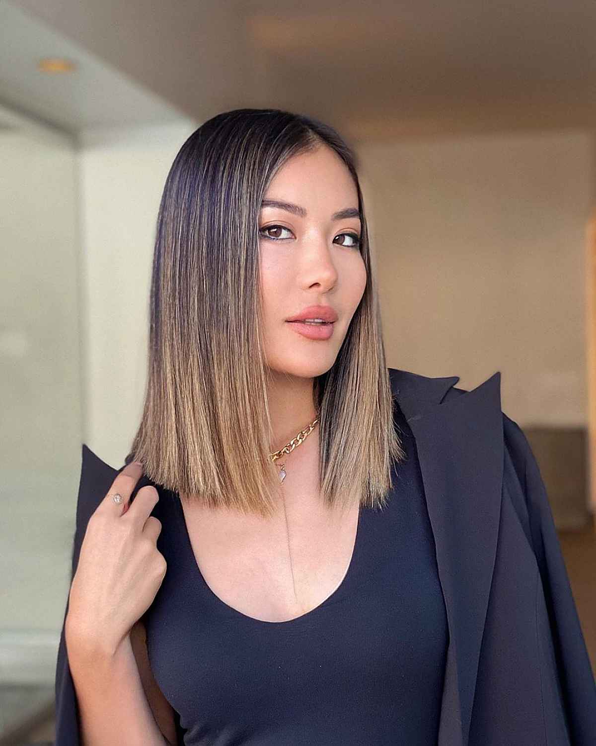 long bob with ombre for fine hair
