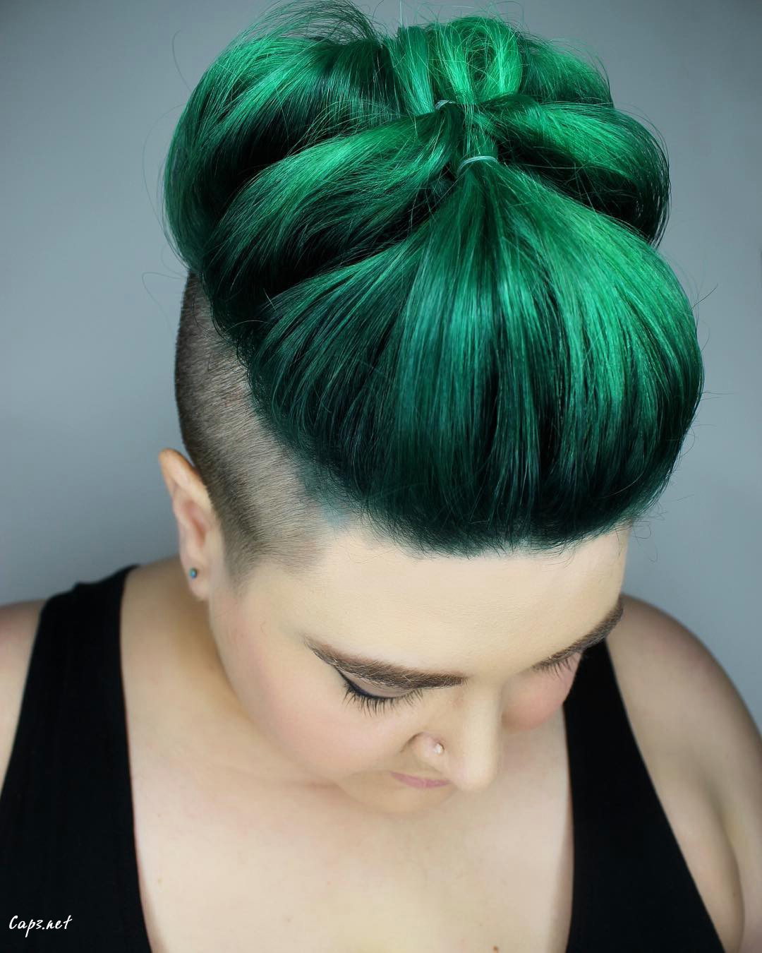 Neon Green Hair With An Undercut