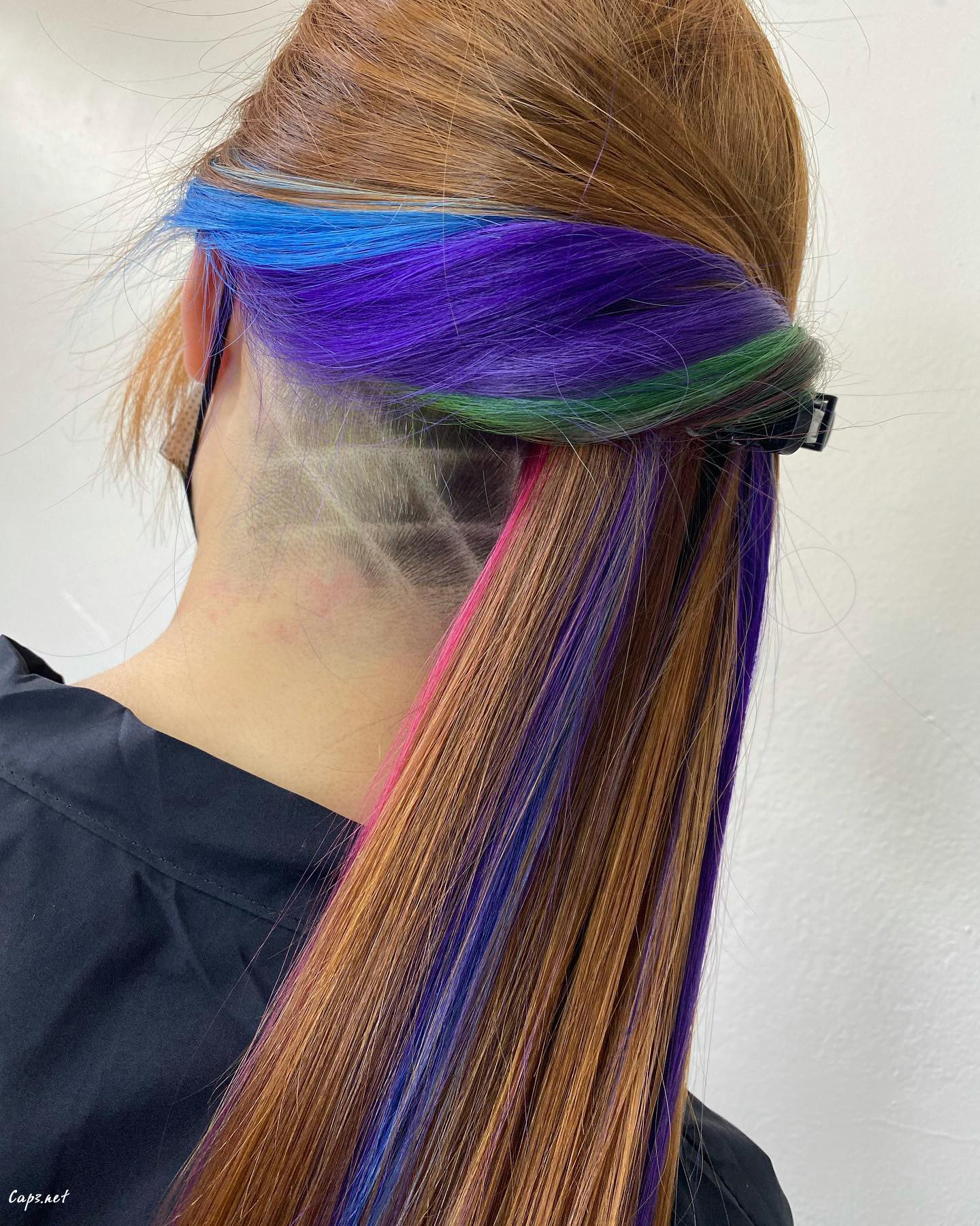 Rainbow Colored Hair With An Undercut
