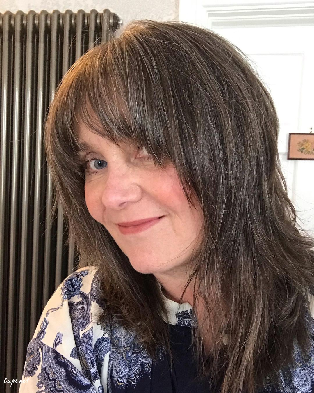 shag haircut with bangs for older ladies