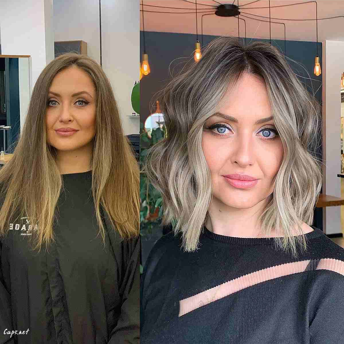 short beachy waves with sombre hair color