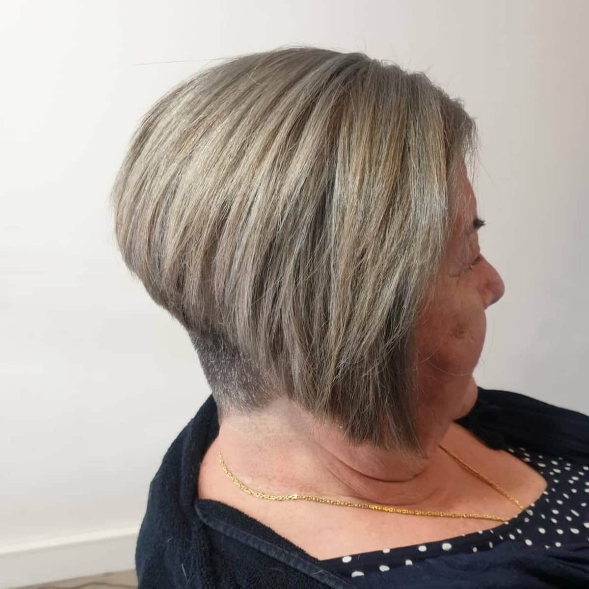short bob with an undercut for 60 year old women