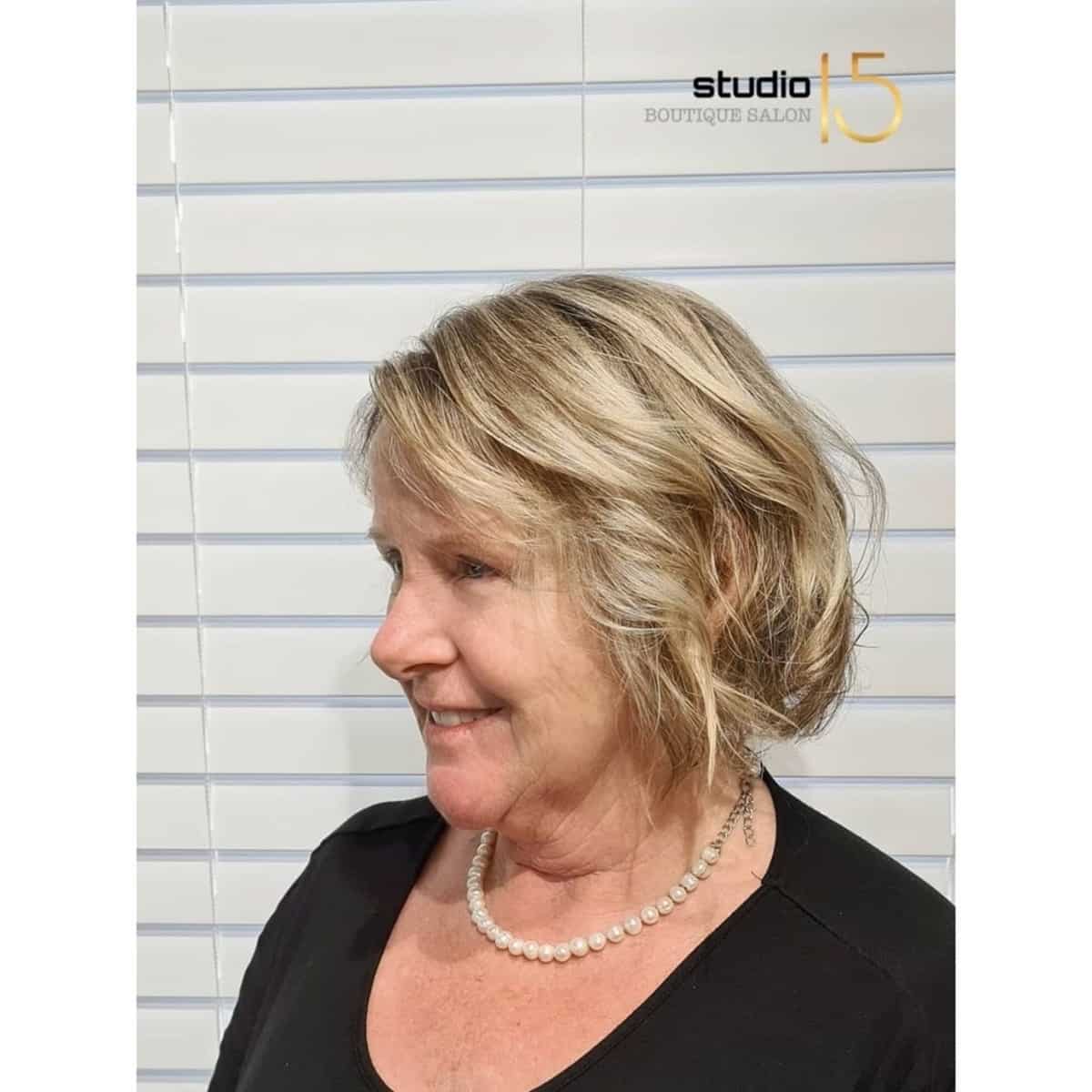 short inverted bob for older ladies with fine hair
