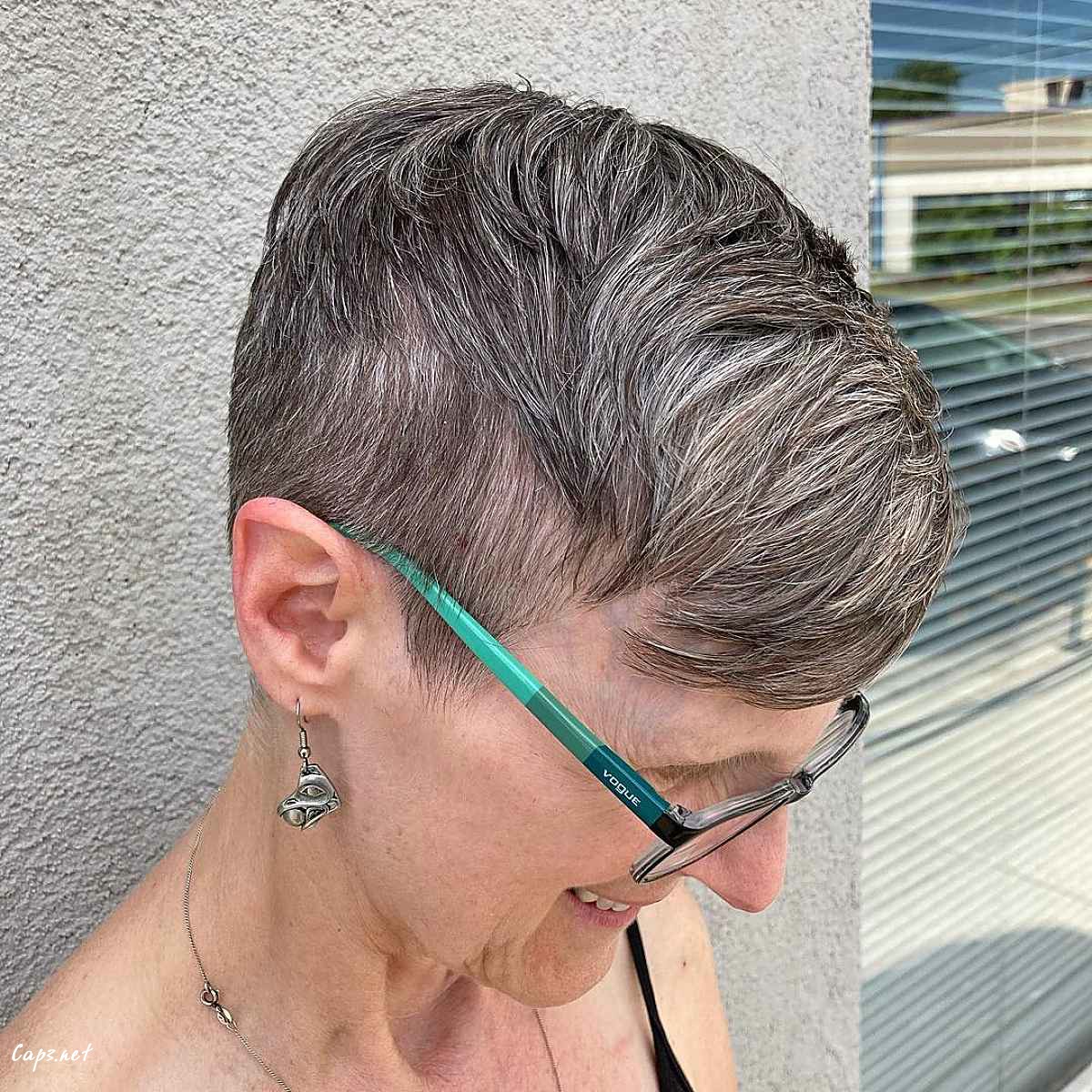 super short pixie with tapered sides for sixty year old