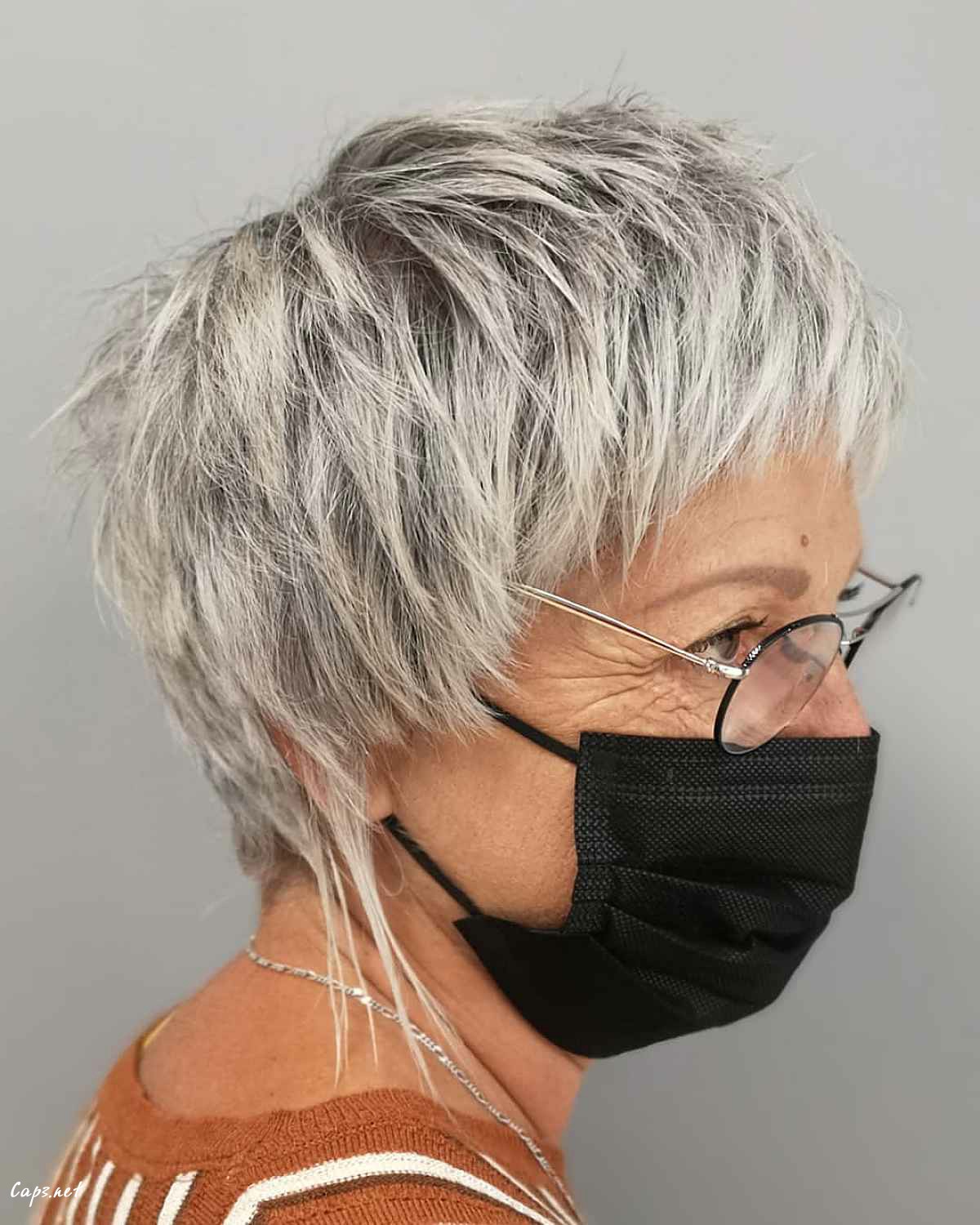 60 year old with a textured shag crop