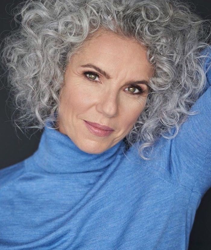Grey soft curls hairstyle for women over 60
