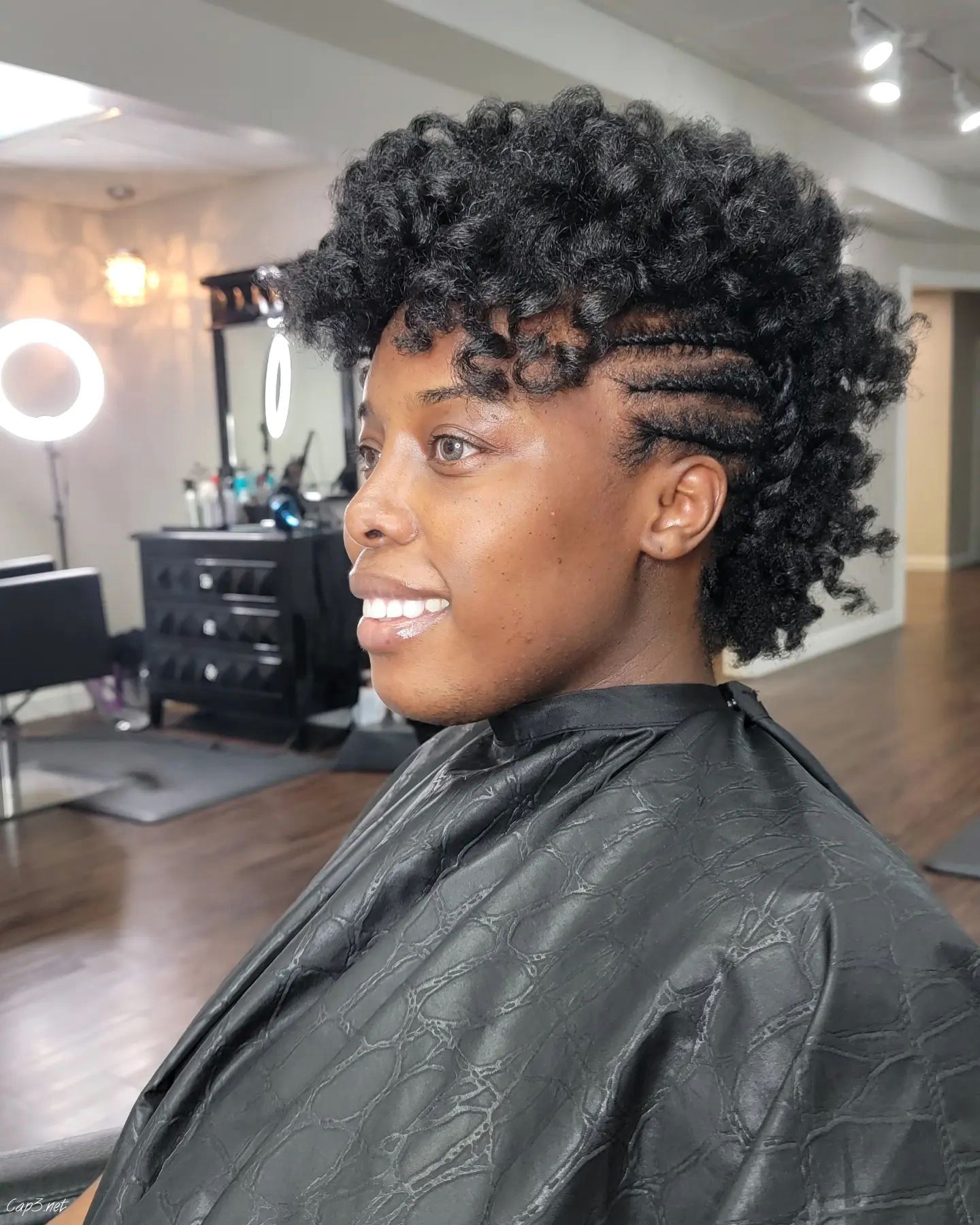 Natural Curls Styled In A Faux Hawk