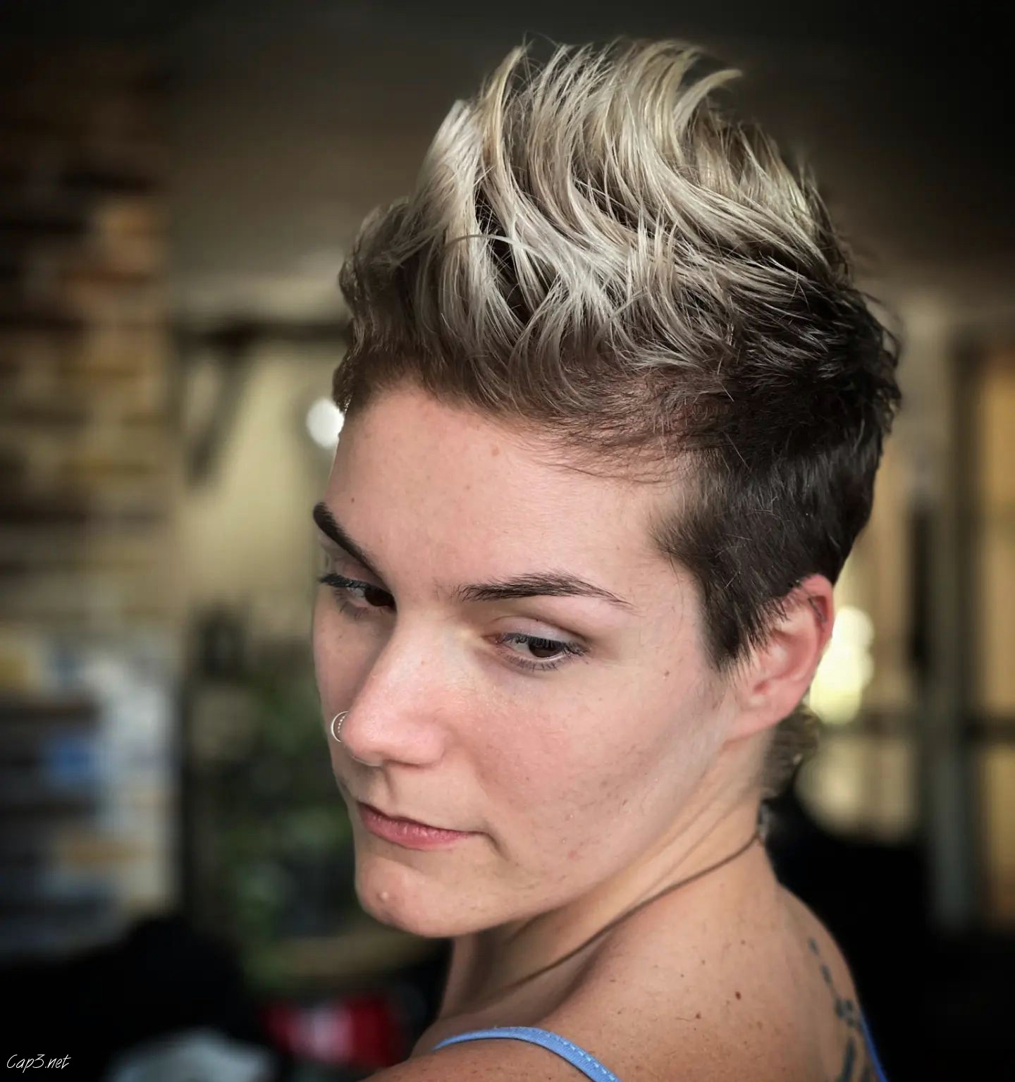 Ombre Light Brown Faux Hawk Hairstyle