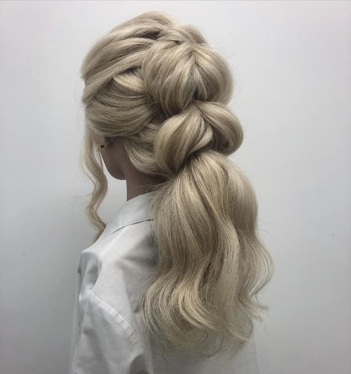 braided tousled ponytail