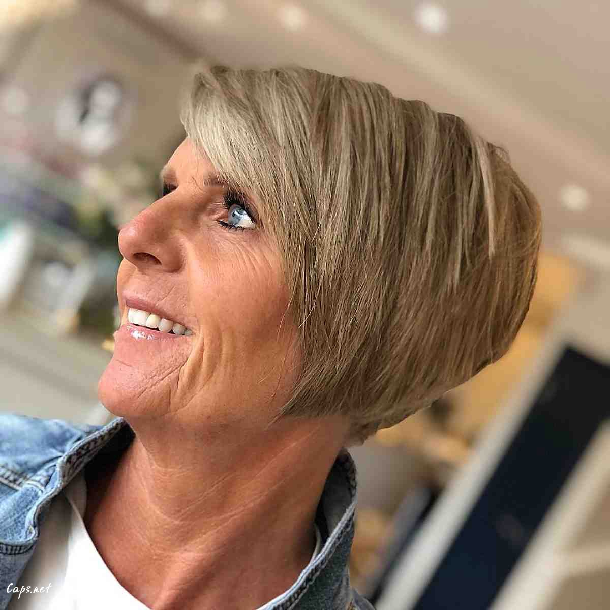 classic wedge cut for women in their sixties
