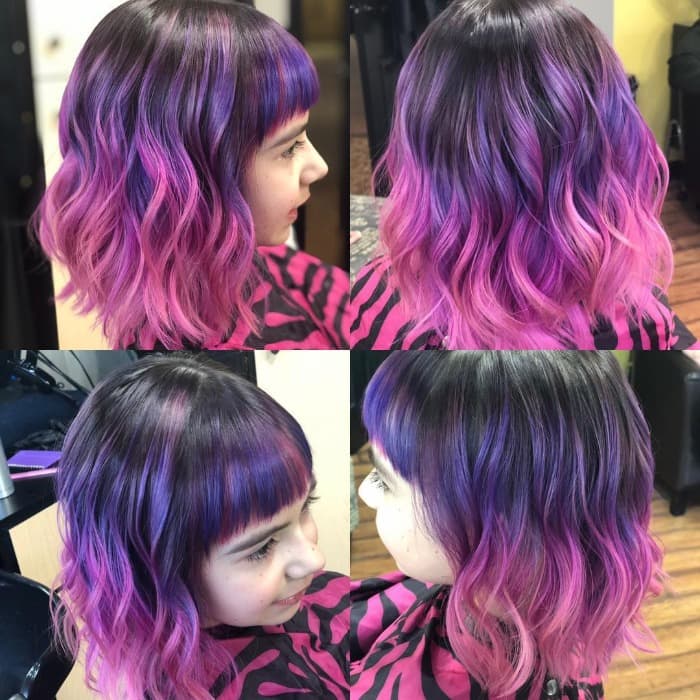 curly purple undercut