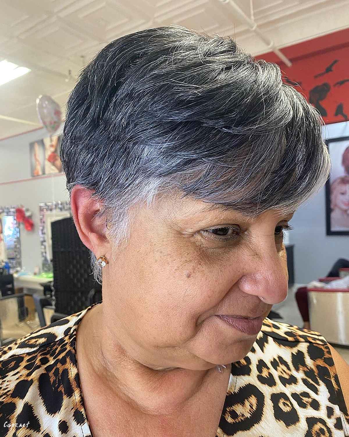 pixie with fringe for women over 60 with round faces
