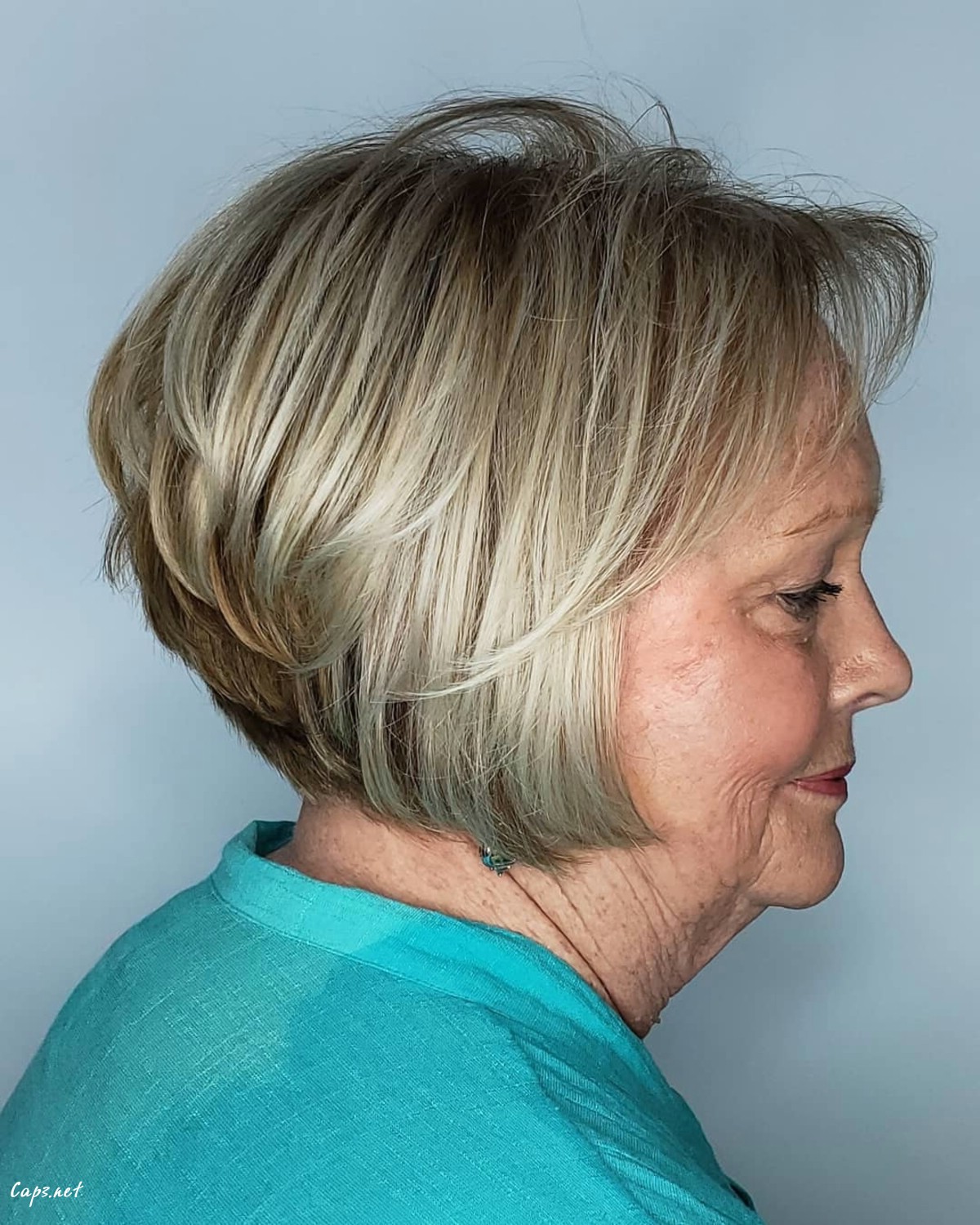 short choppy bob for older women with finer hair