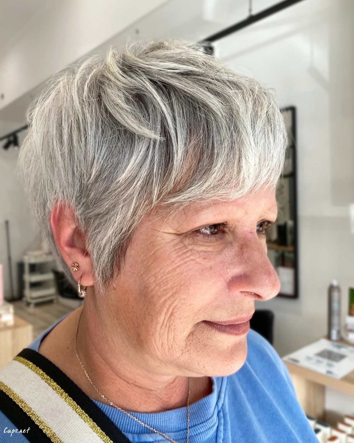 short cut for grey haired women with fine hair