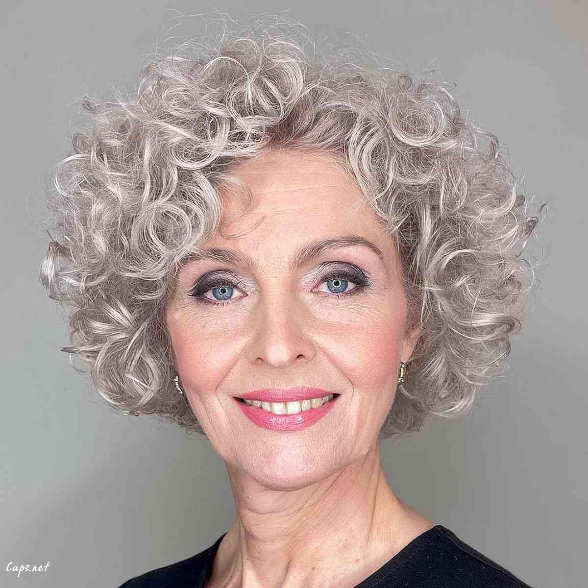 short silver curls for ladies over sixty