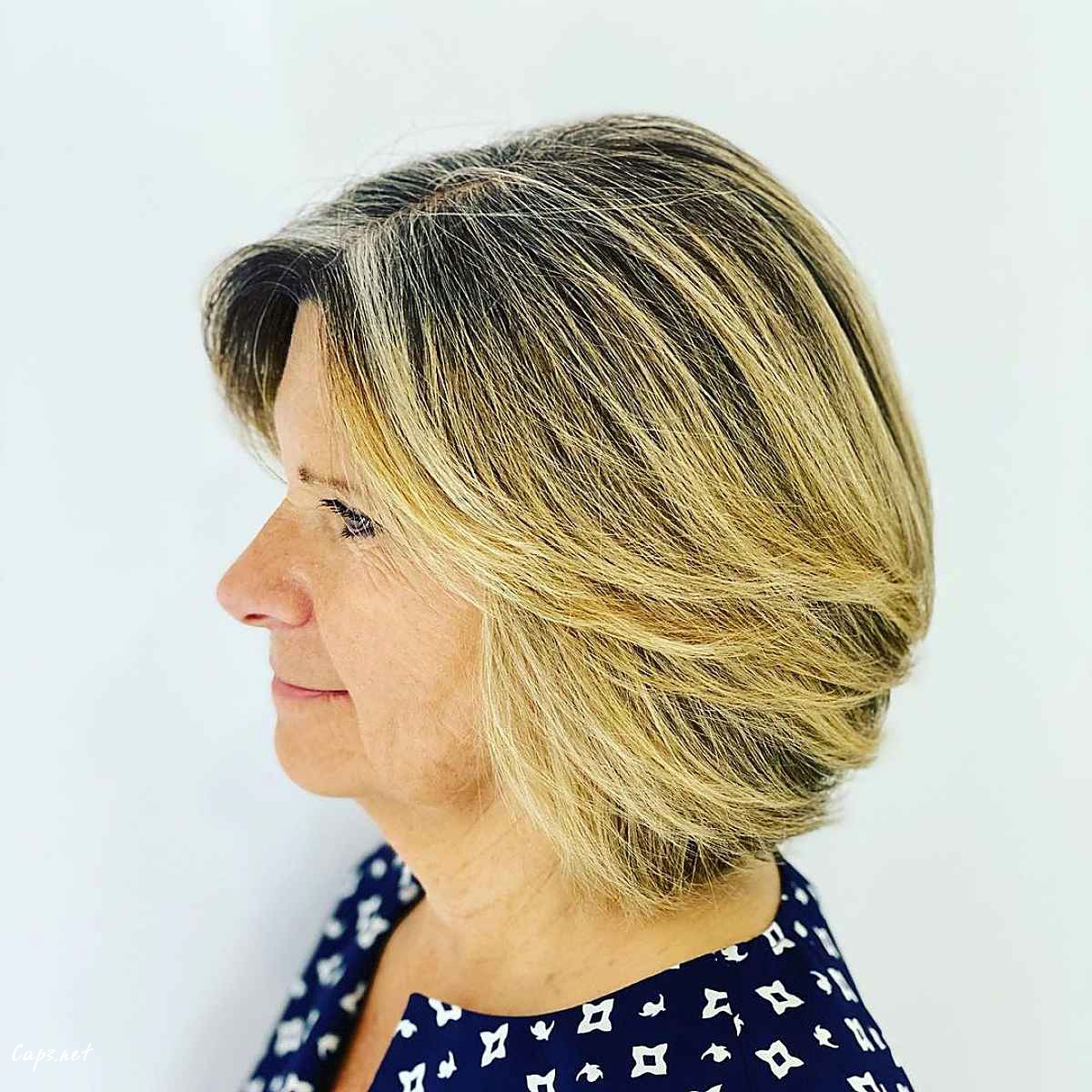 simple feathered layers for women past 60