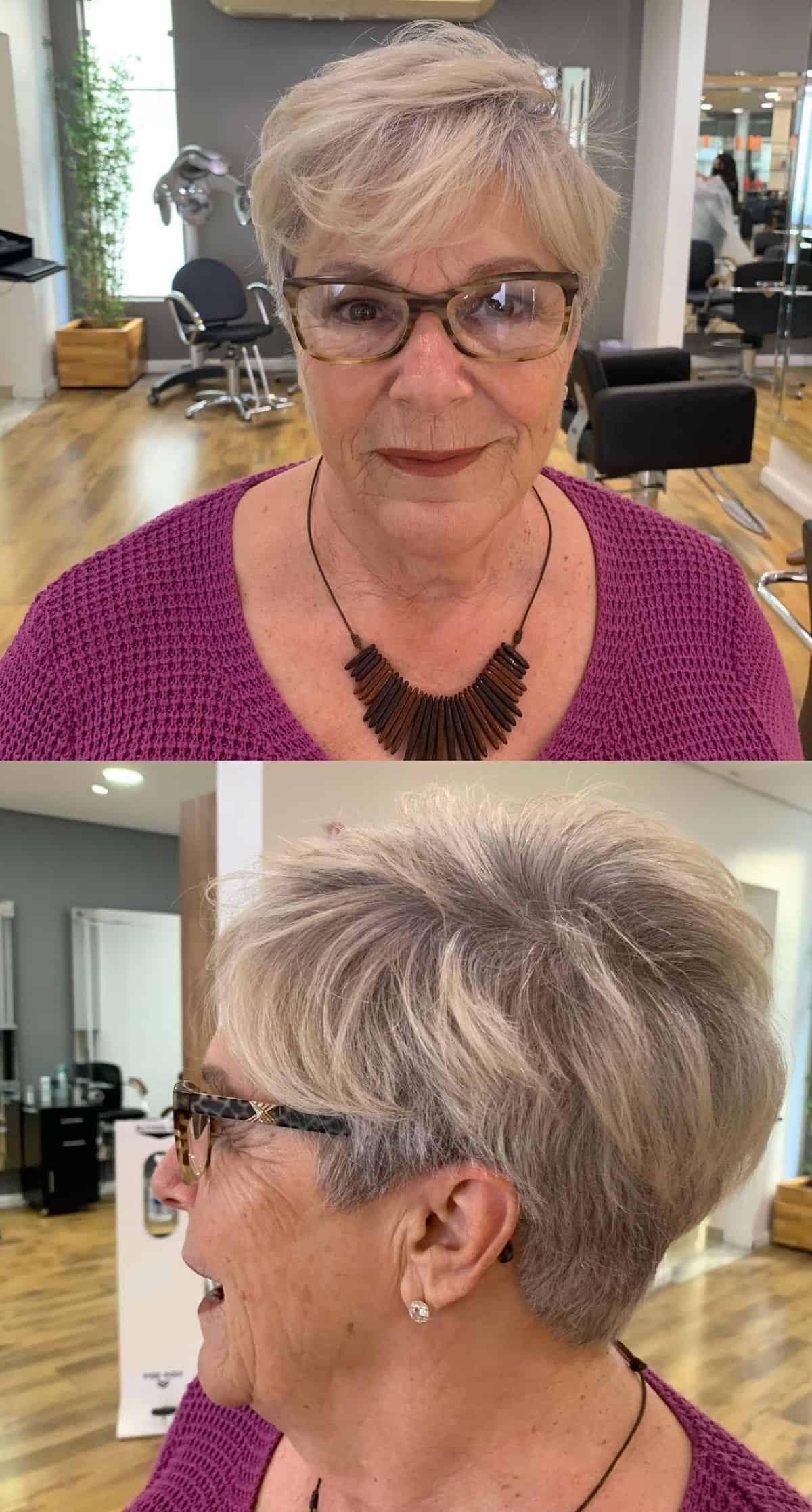 stylish pixie for women over 60