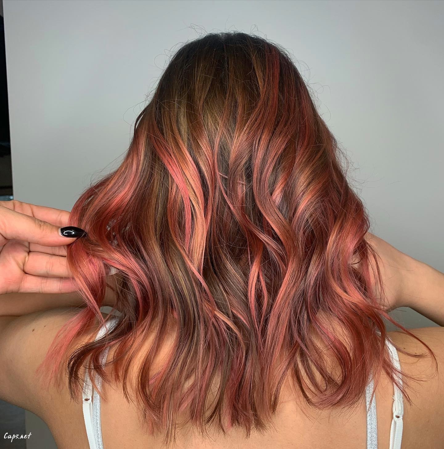 Auburn Pink Wispy Hair