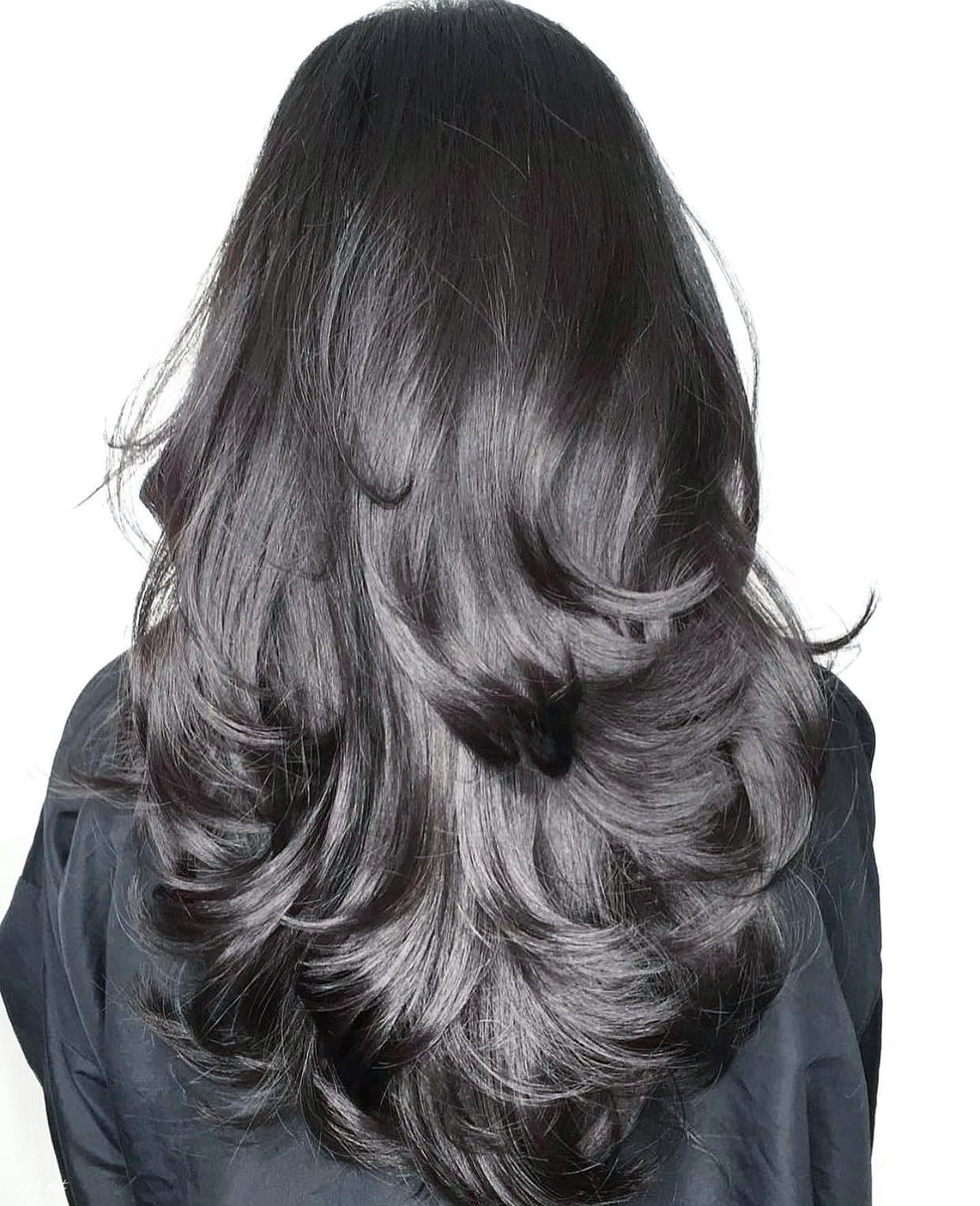Black Shiny Hairstyle Layered Look