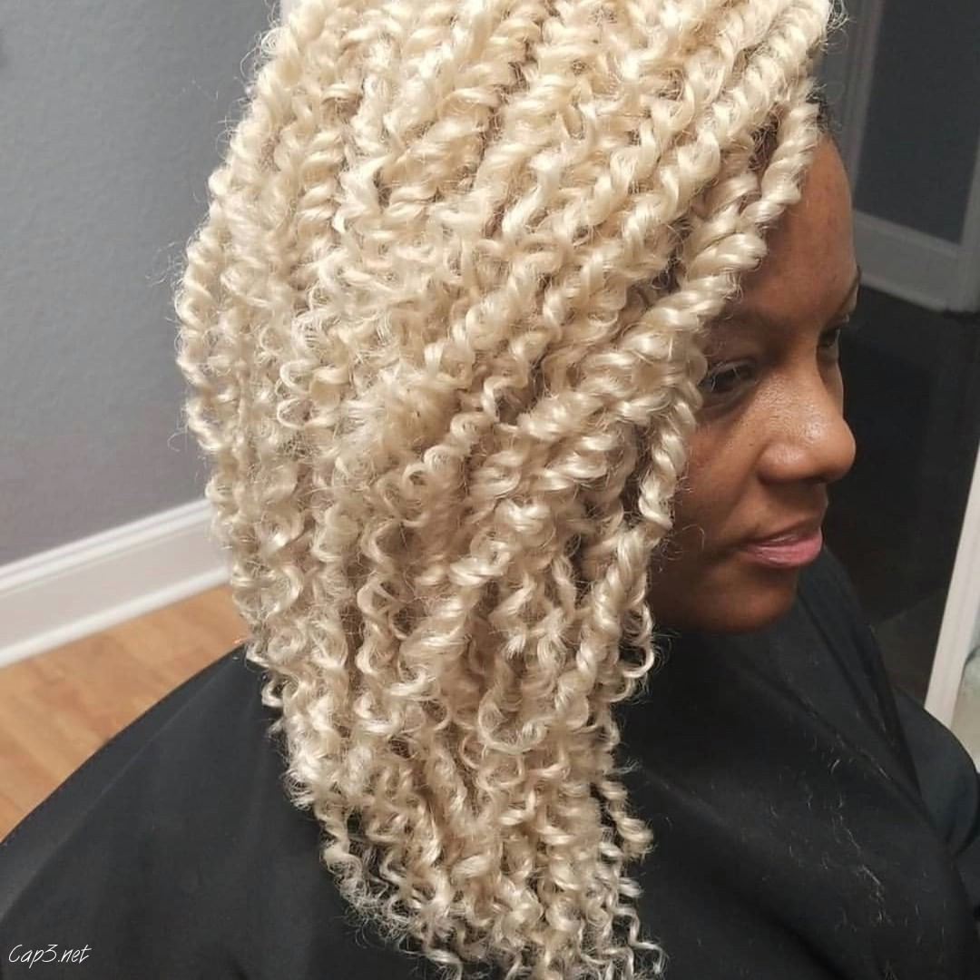 Icy Blonde Crochet Hairstyle