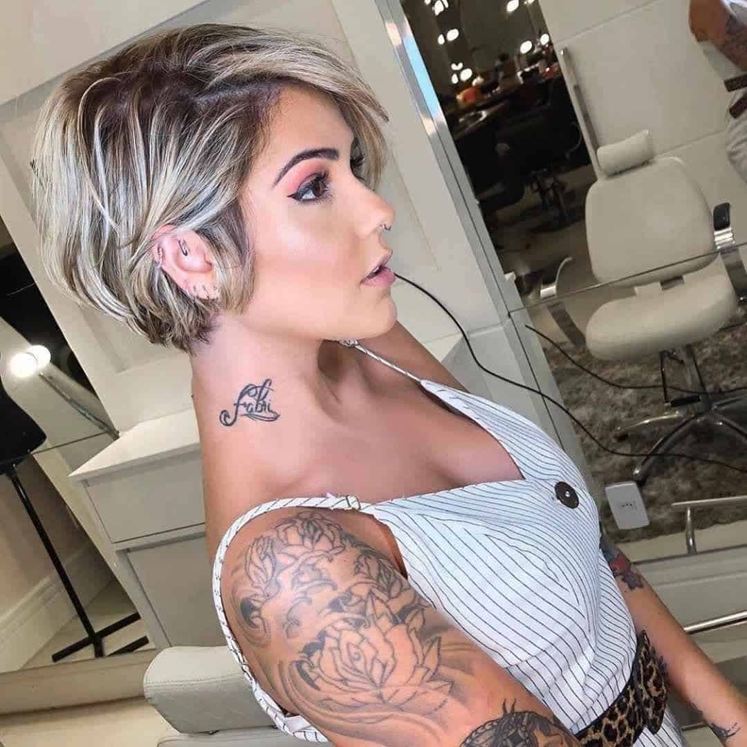 Pixie Cut with Platinum Highlights
