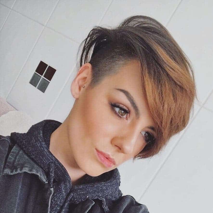 Tapered Haircut on Side Swept Hair