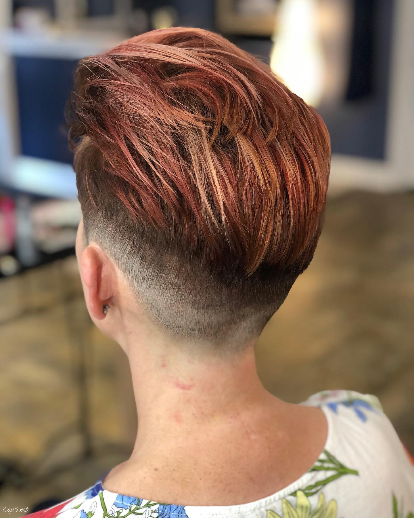 Brown Pompadour With Highlights
