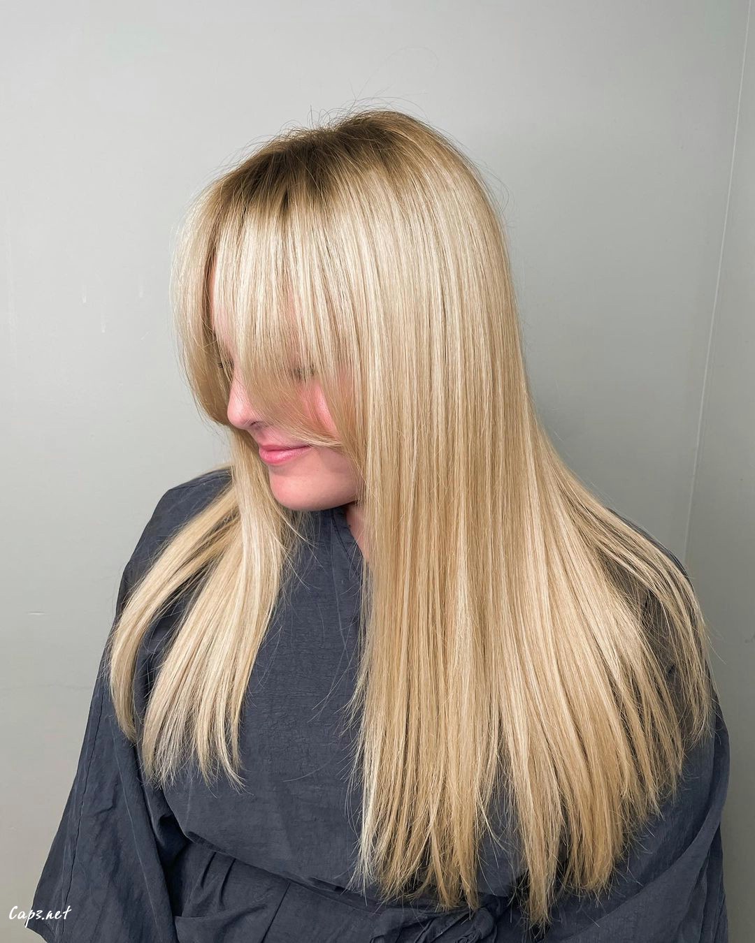 Straight Blonde With Bangs