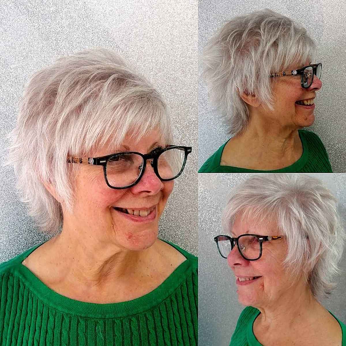 short shaggy hairdo for women past 60