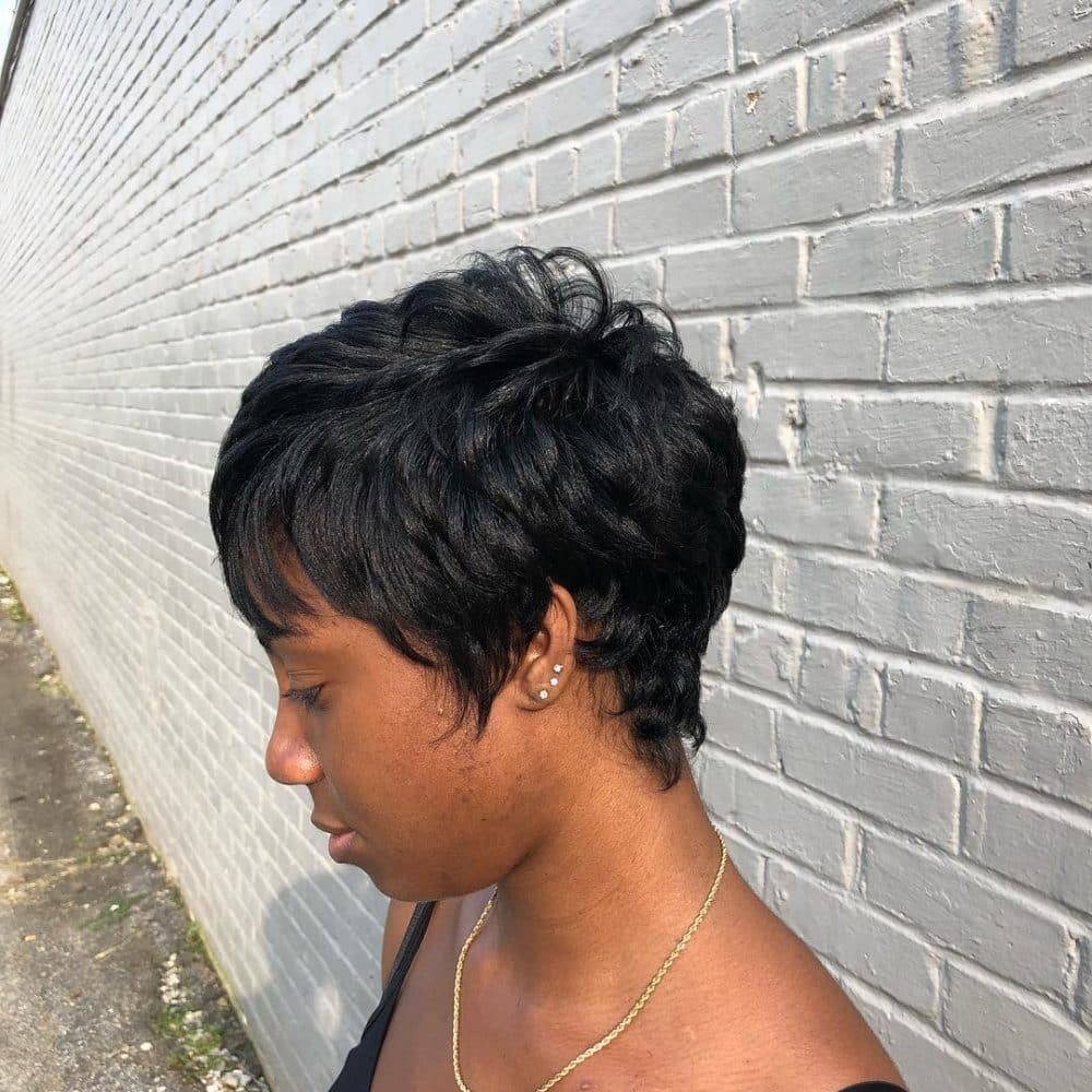 long pixie cut for black women with relaxed hair