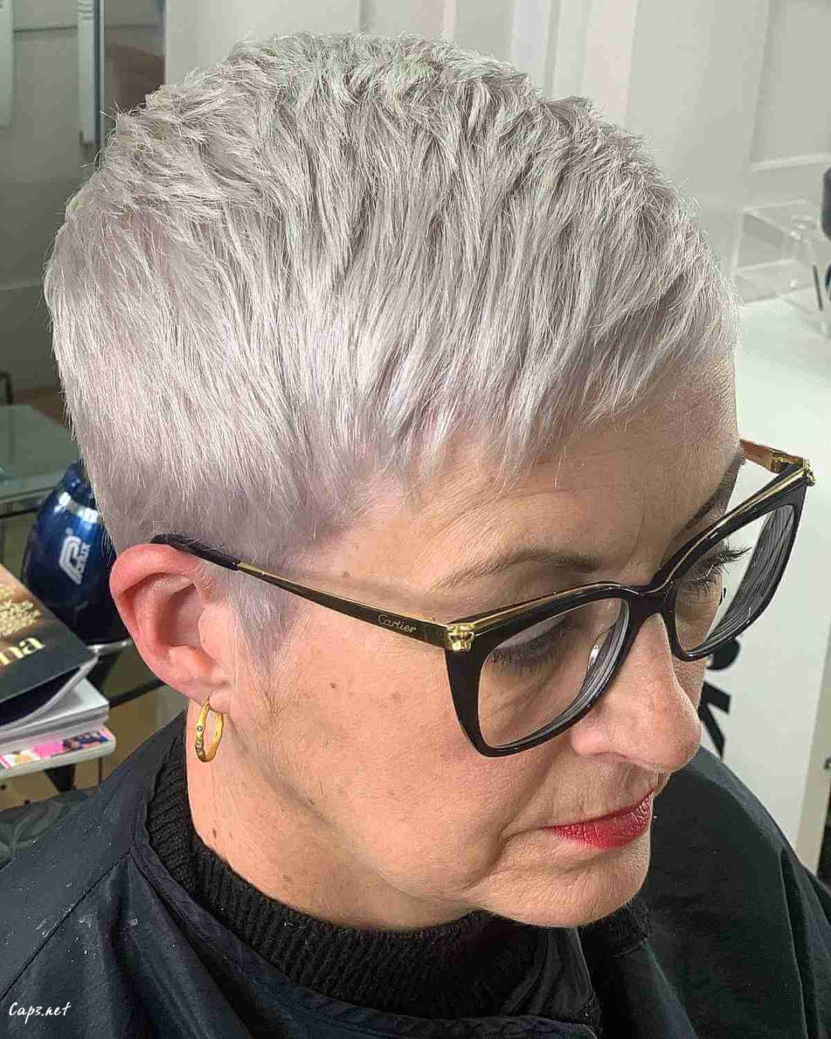 the natural gray pixie cut