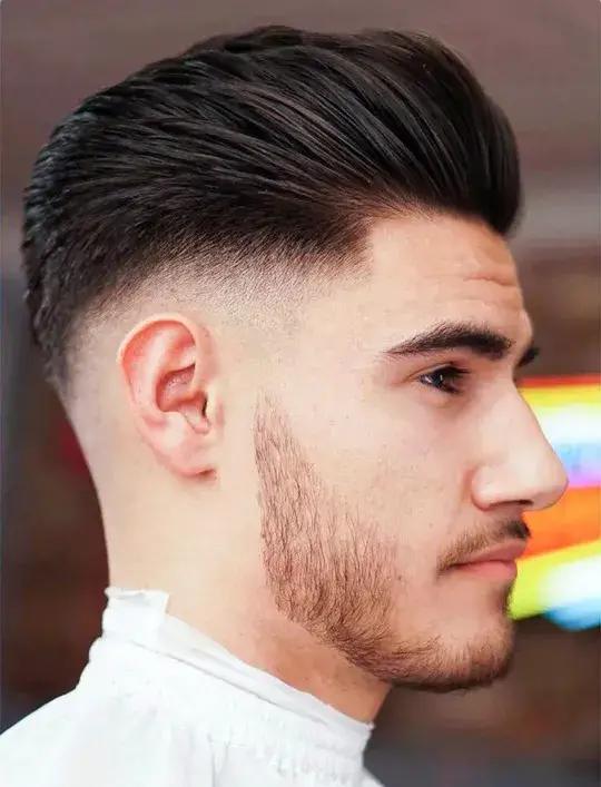 Parted Brush Up Low Fade Haircut Taper 2