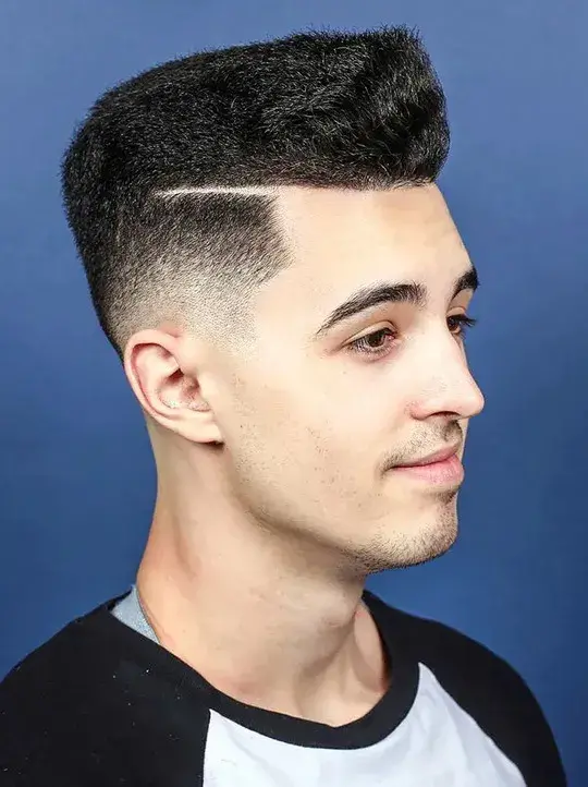 Parted Brush Up Low Fade Haircut Taper 8