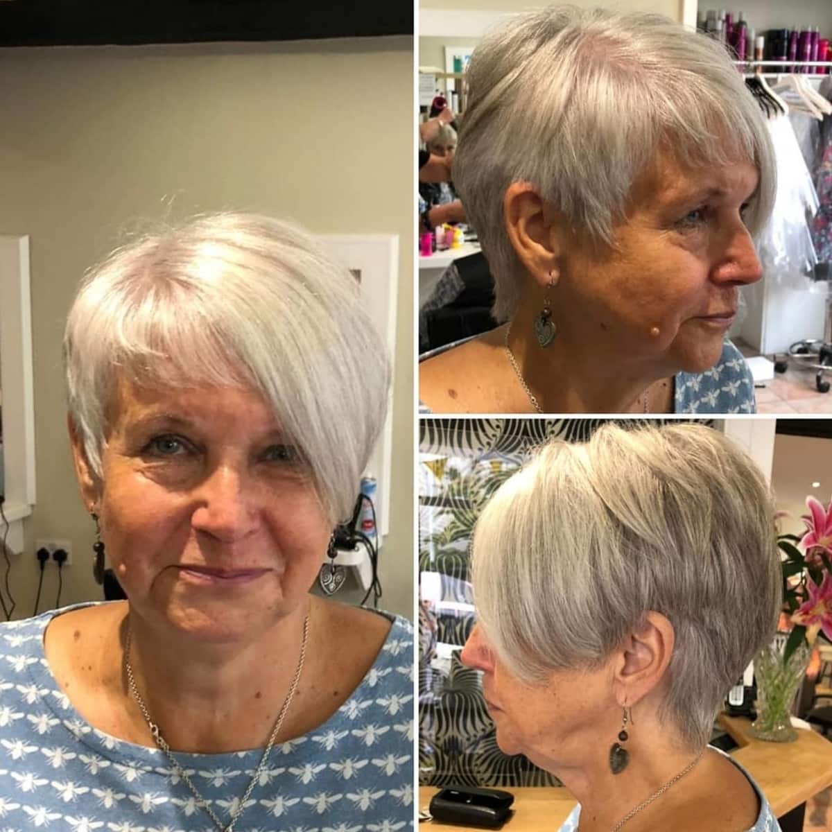asymmetrical layered haircut for 60 year olds with thin hair