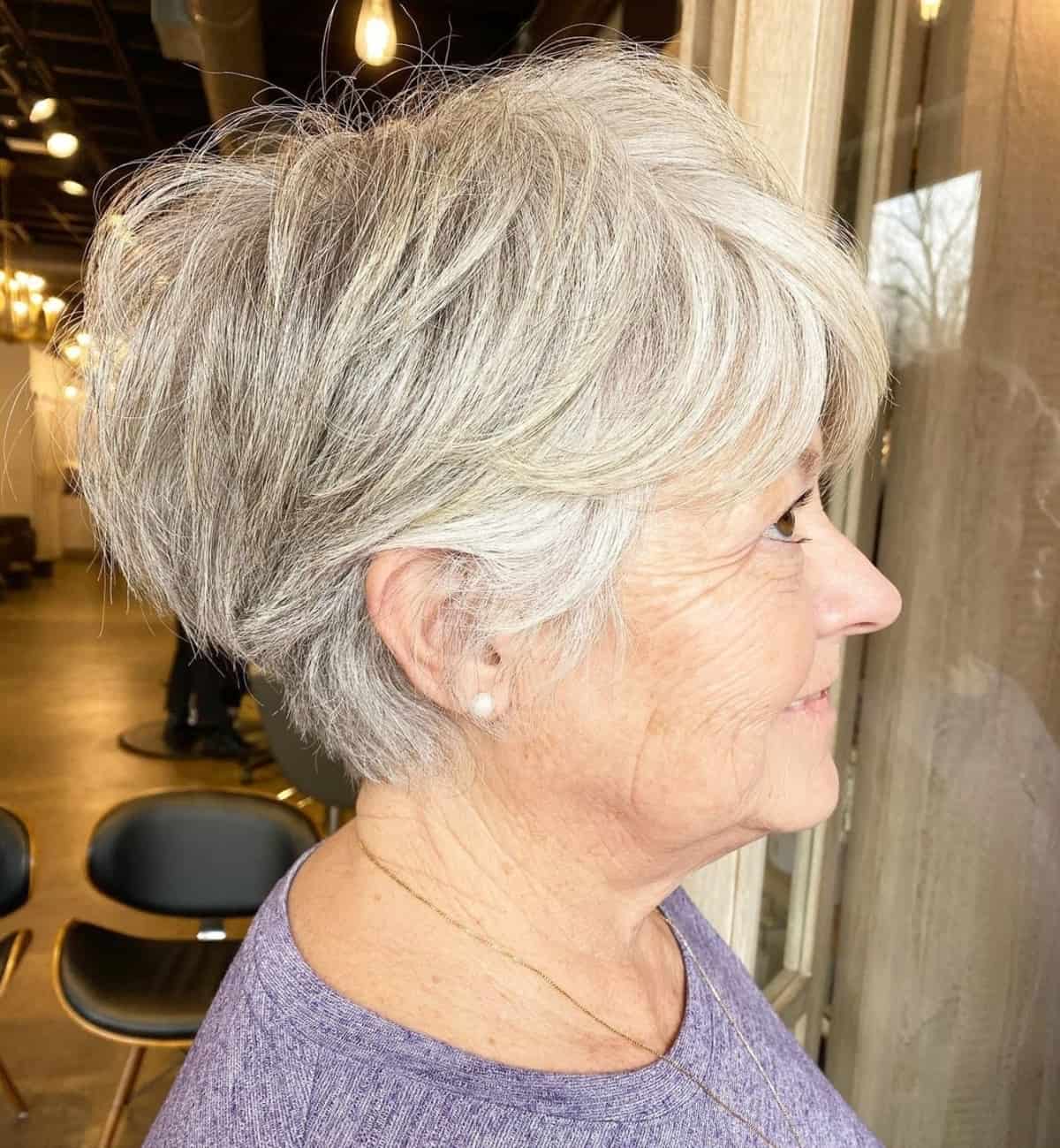 bob cutpixie cut combo for ladies over 60
