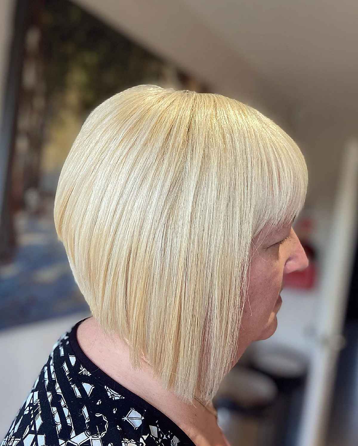 classic inverted bob for women in their sixties