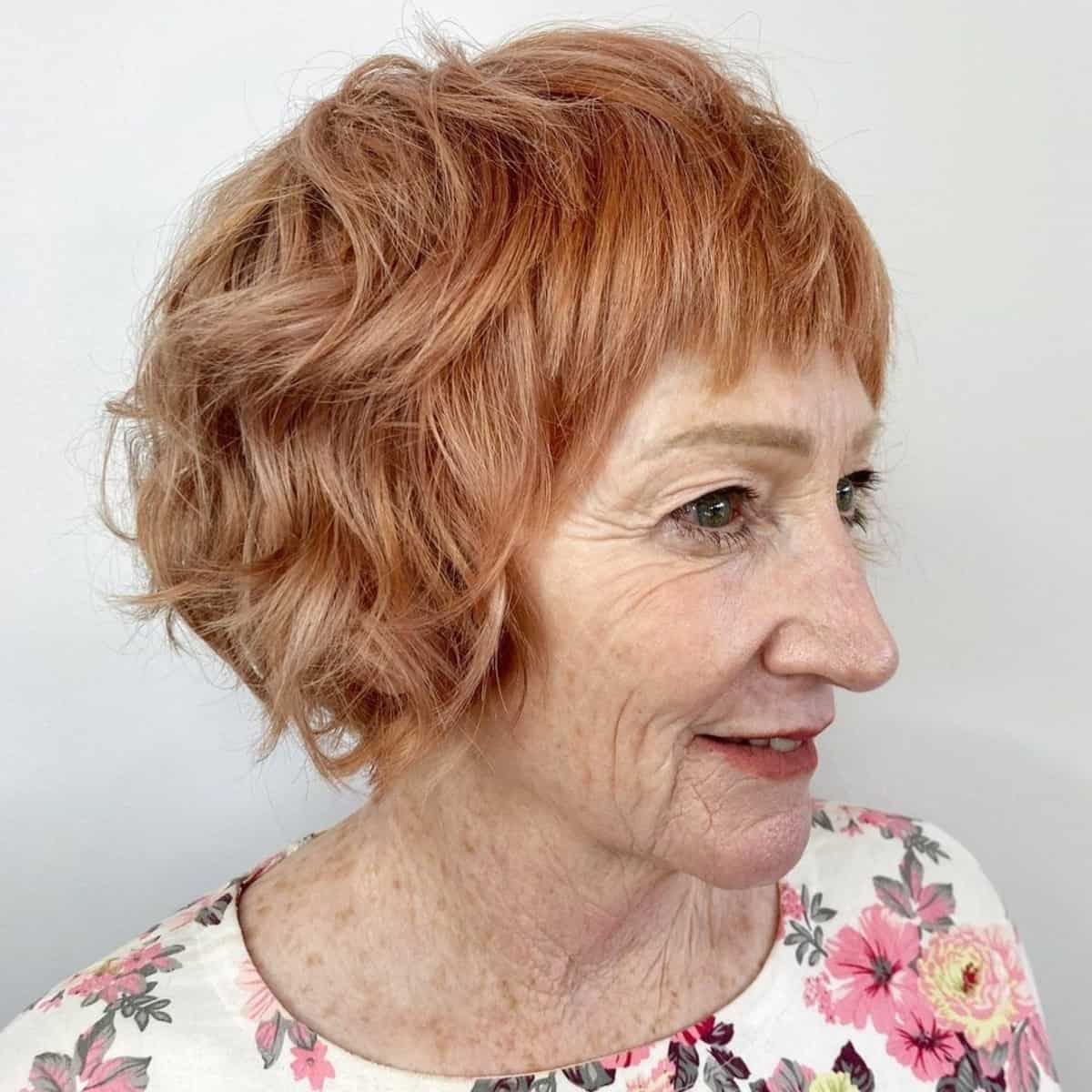low maintenance shaggy bob for 60 year olds