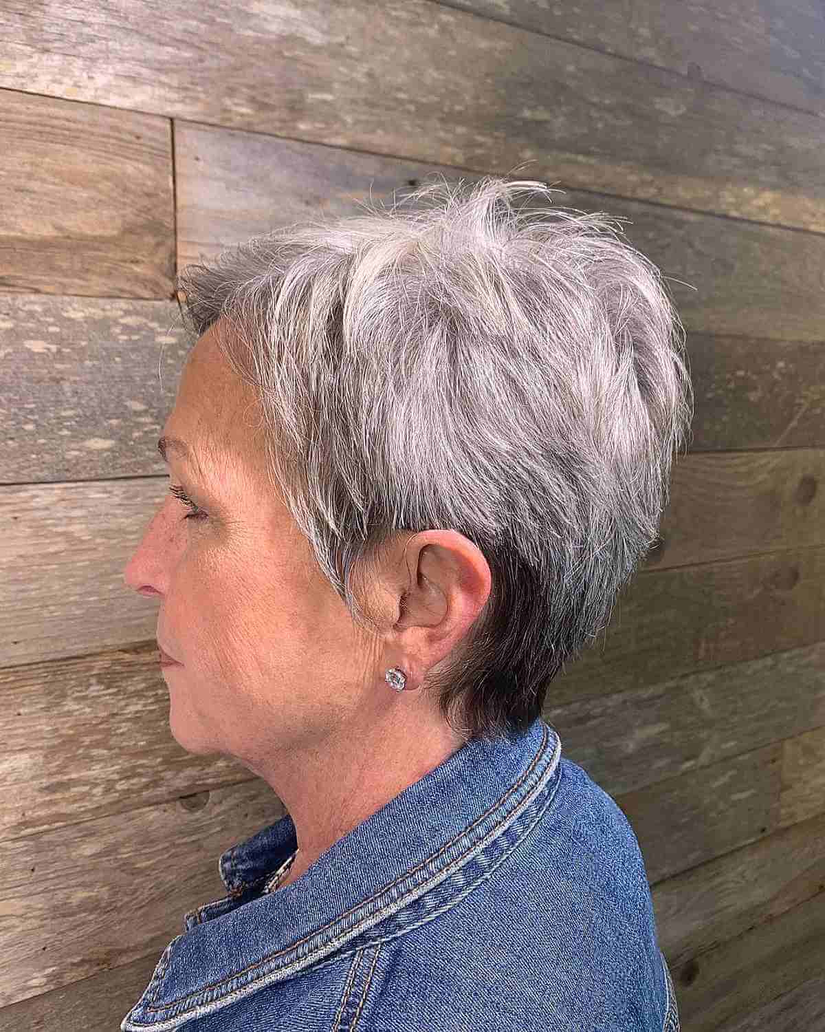 low maintenance soft spiky pixie for ladies over sixty