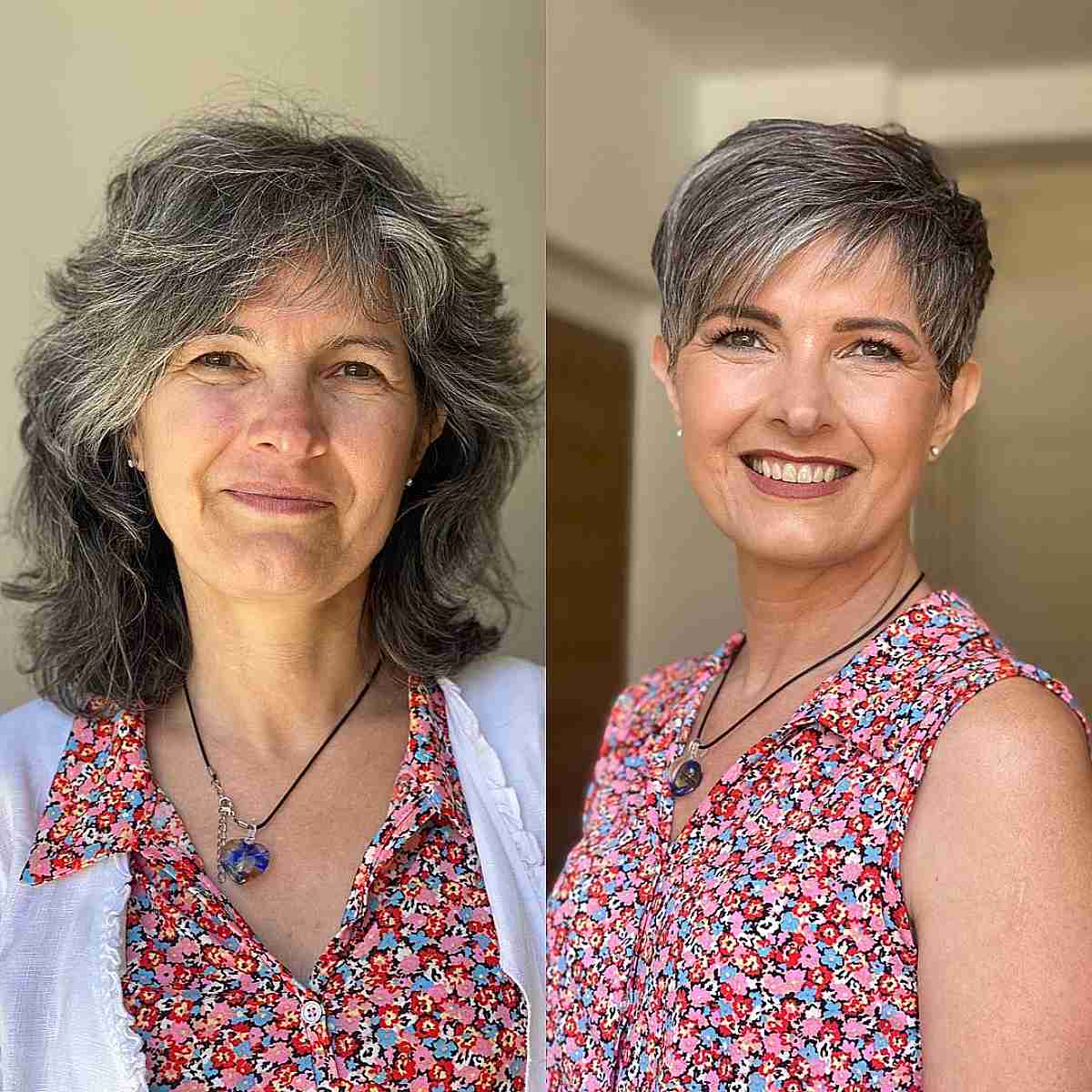 modern salt and pepper pixie haircut for ladies over sixty