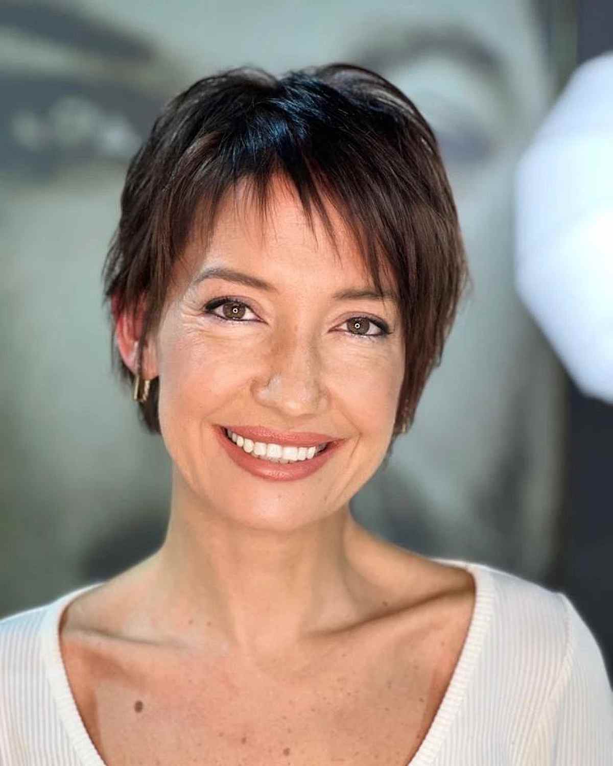 short choppy cut with thin hair for ladies 40 and over