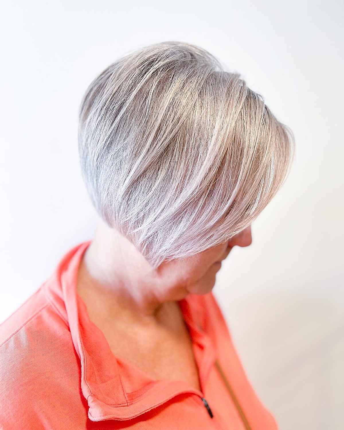 stacked and shaped really short bob for 60 year olds